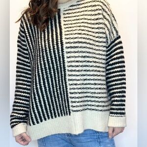 Black and cream striped sweater (new & never worn)